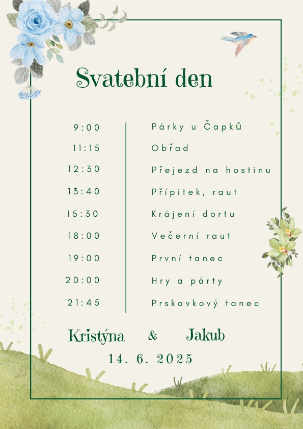 Program svatebního dne